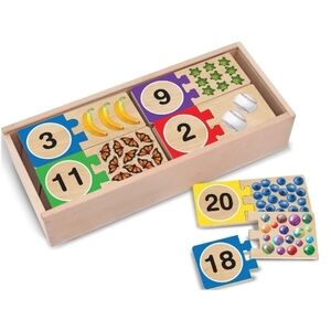 👑Melissa & Doug Colorful Wooden Number Puzzle